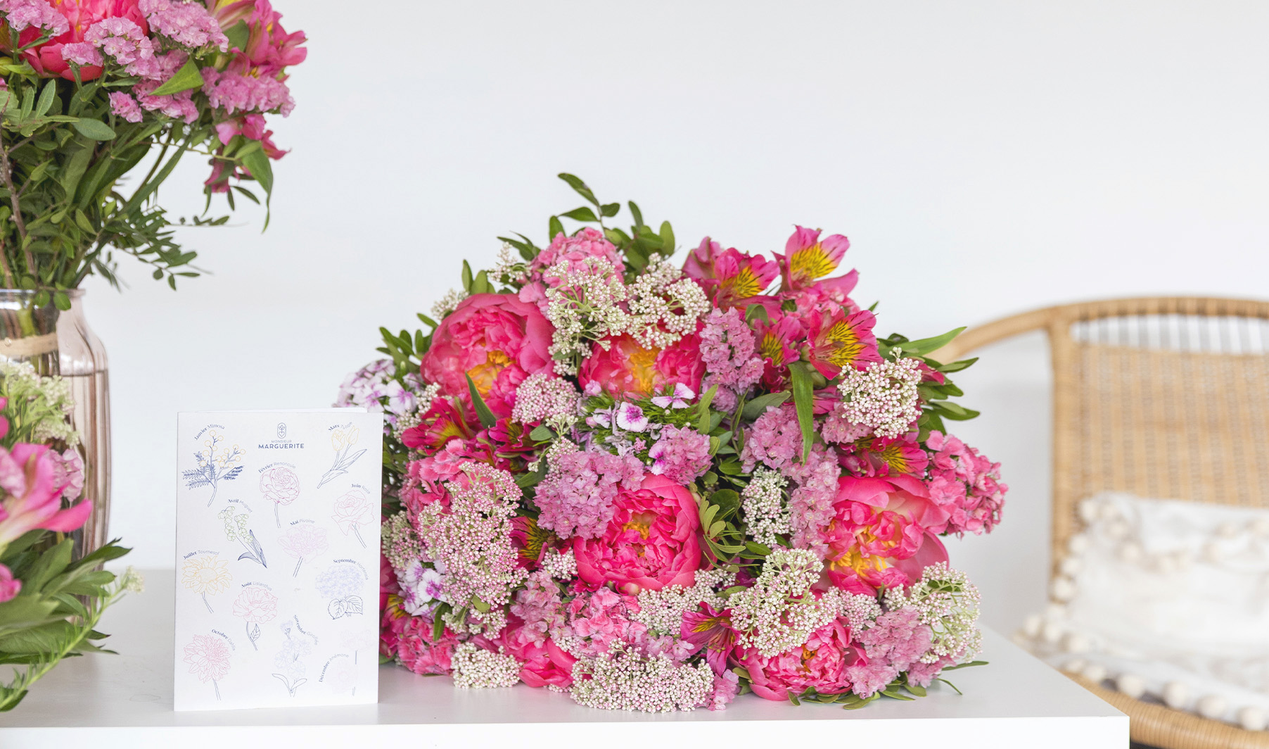 Le bouquet surprise de fleurs fraîches et de saison, livré chez vous au jour de votre choix.