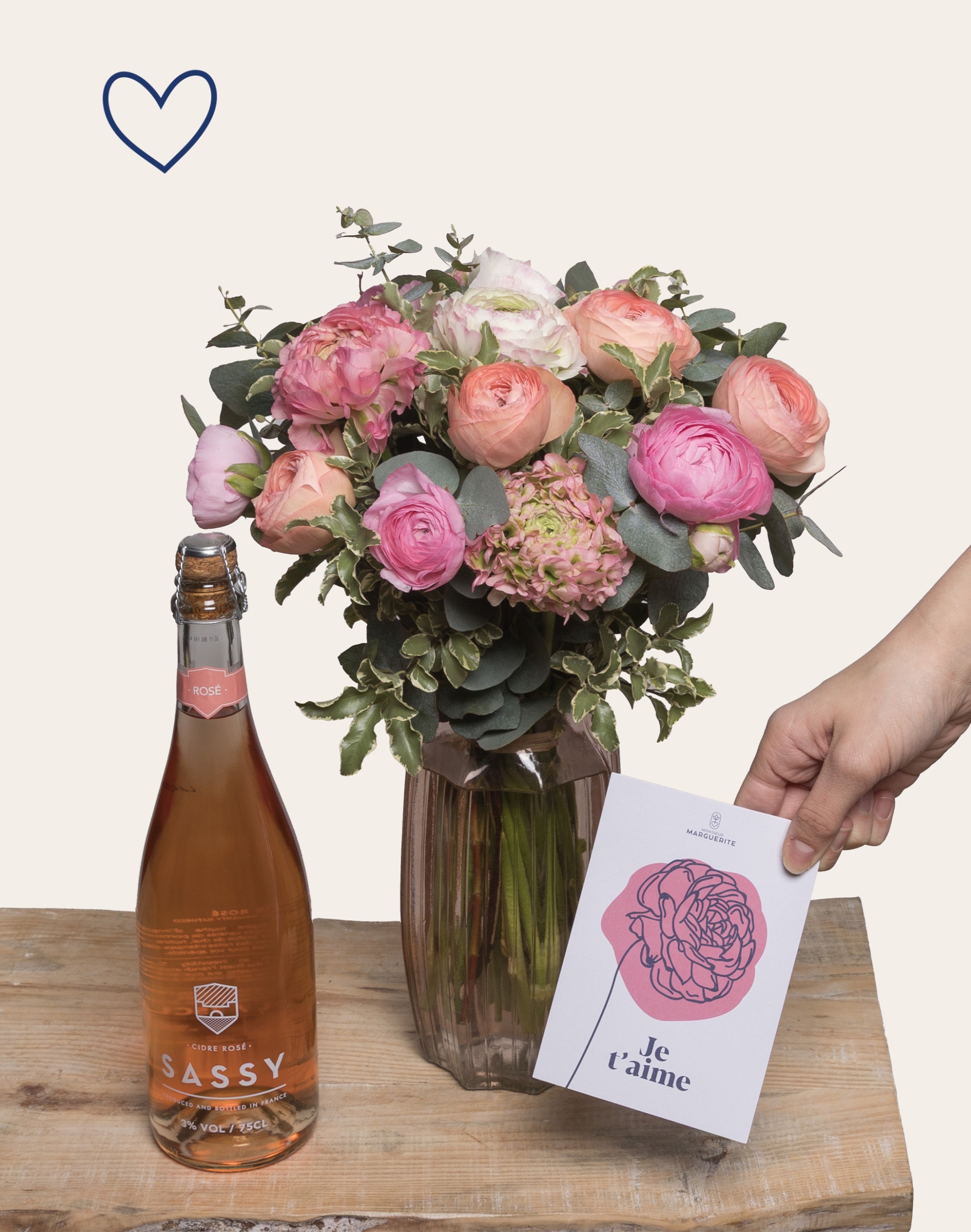 Pack Amour - Bouquet surprise de Renoncules