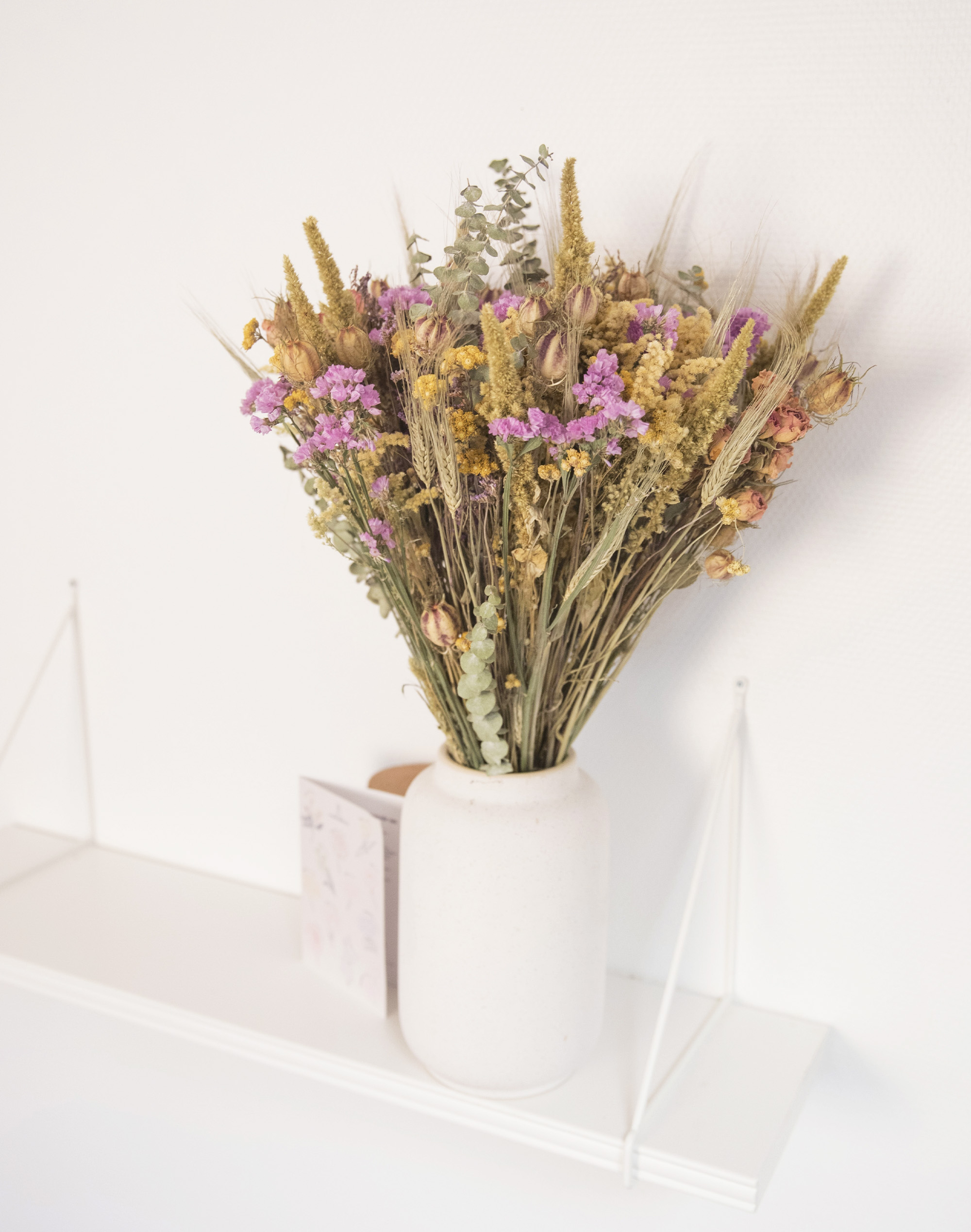 Rose et Jaune - Bouquet de fleurs séchées