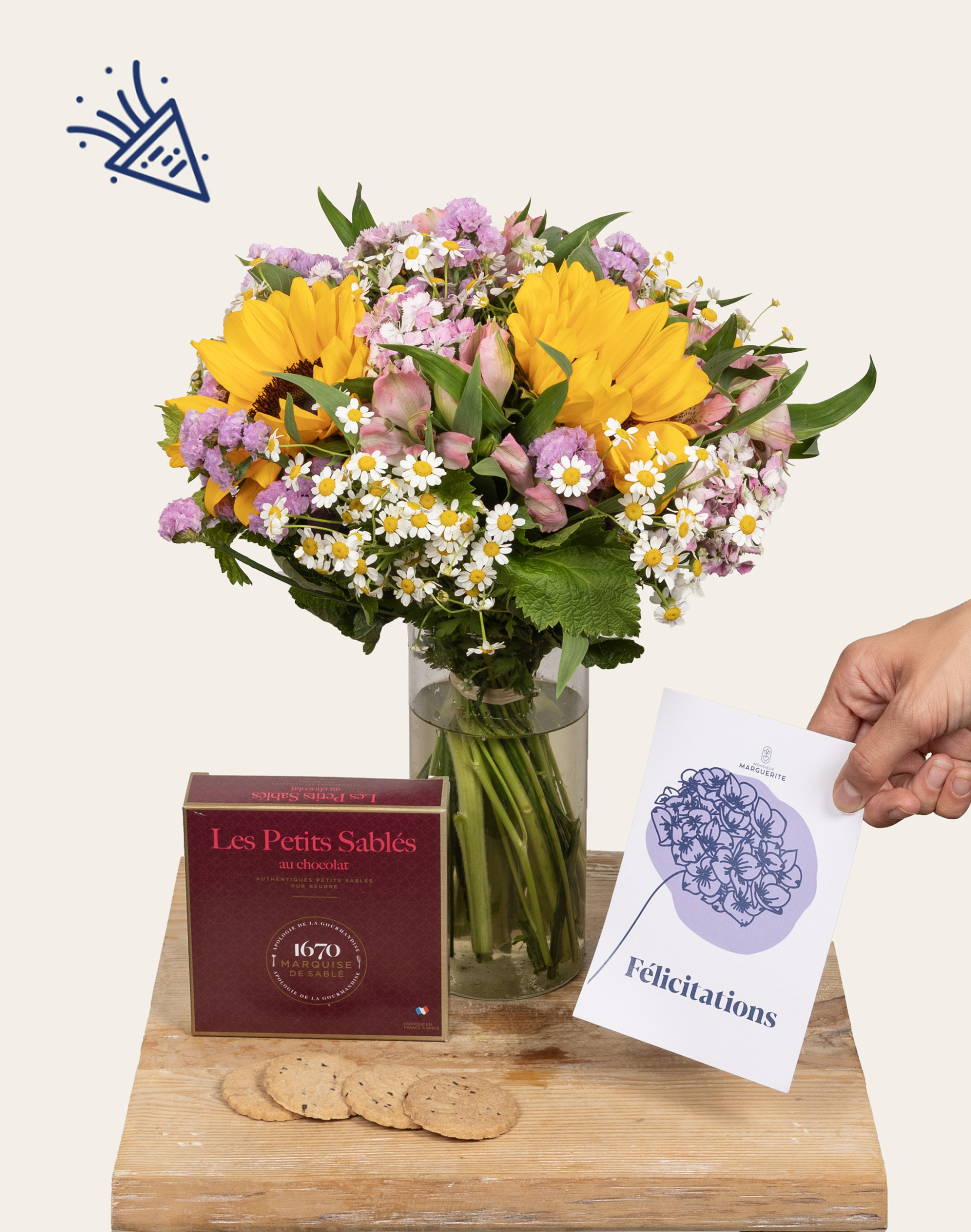 Pack Félicitations - Bouquet de fleurs de saison