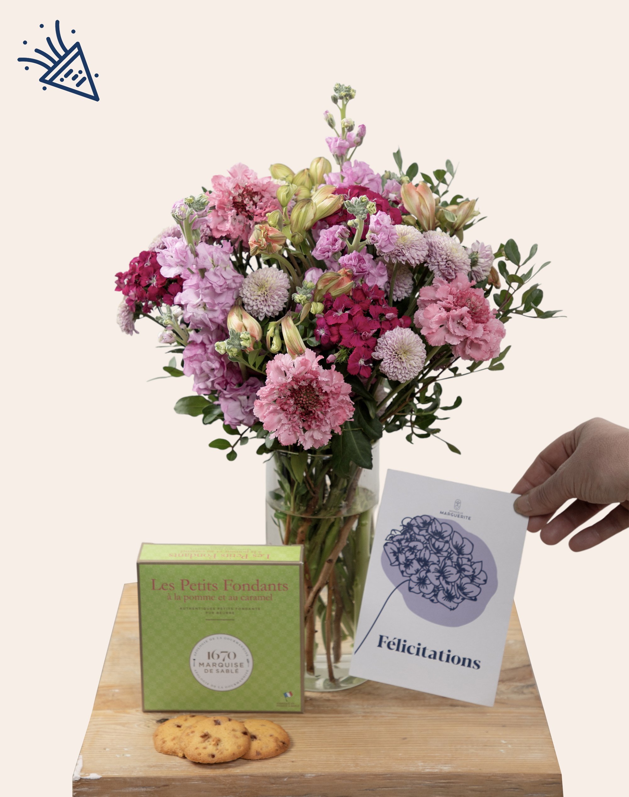 Pack Félicitations - Bouquet de fleurs de saison
