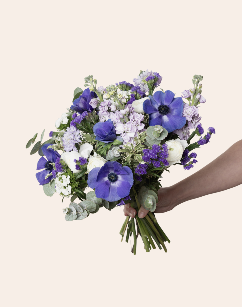 Bouquet signature - blanc et bleu