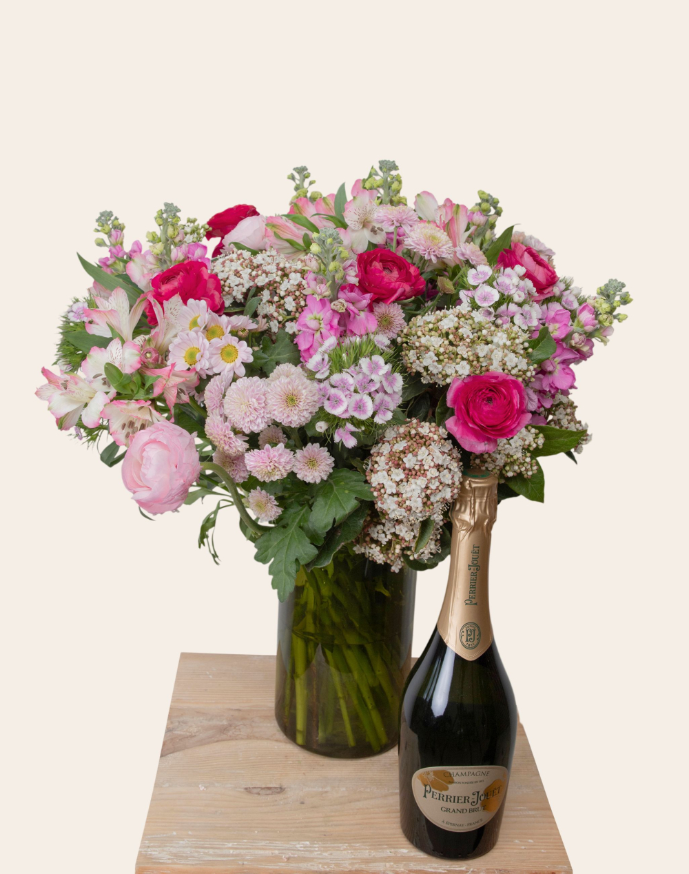 Duo Fleurs et Champagne Perrier-Jouët