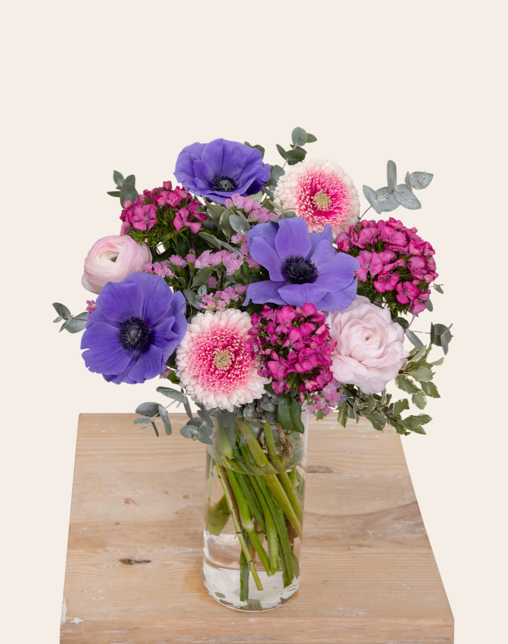 Bouquet du moment - Rose et bleu