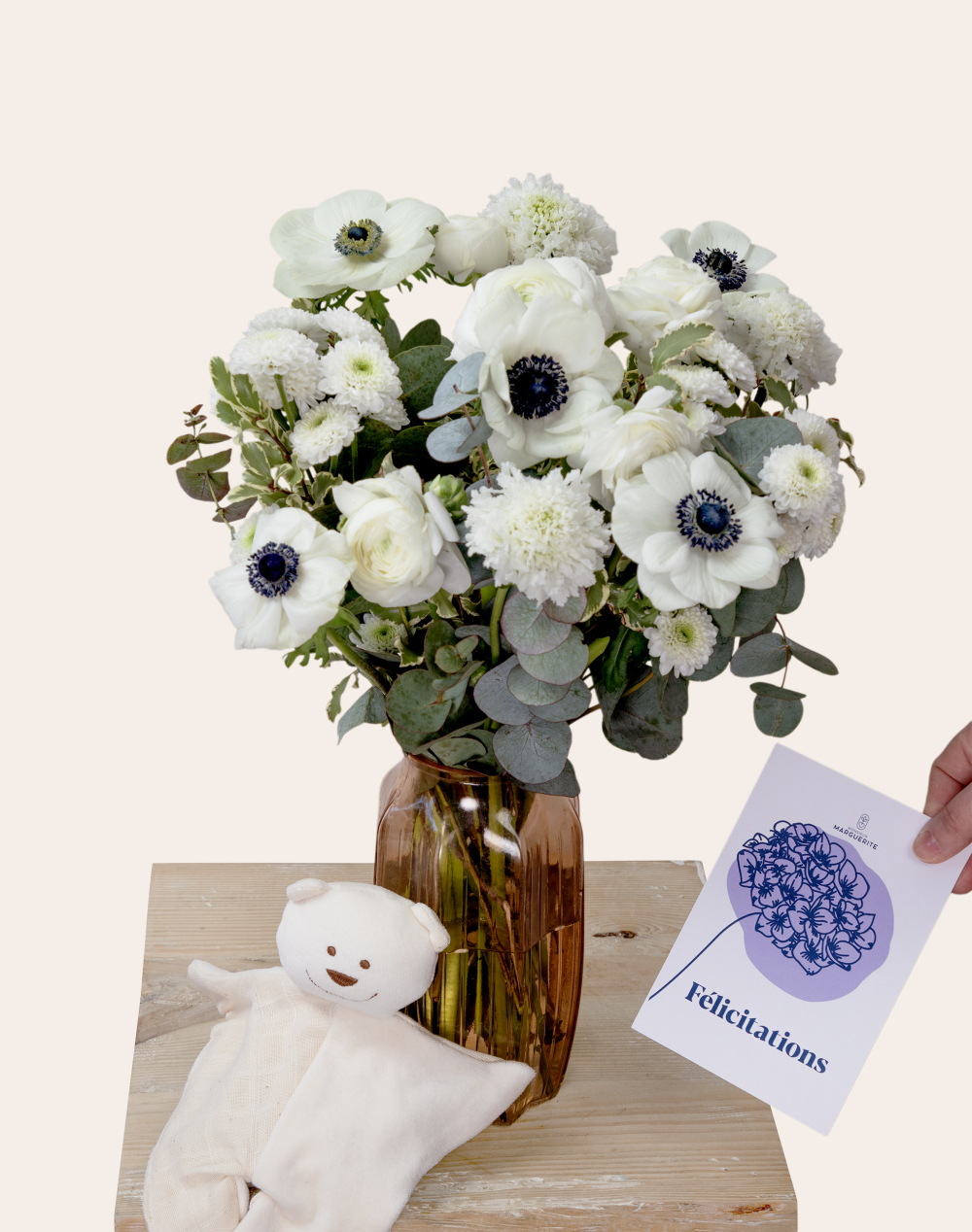 Pack Naissance - Bouquet de saison blanc