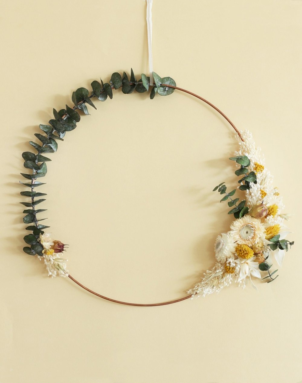 Solstice d'été - Couronne déco en fleurs séchées