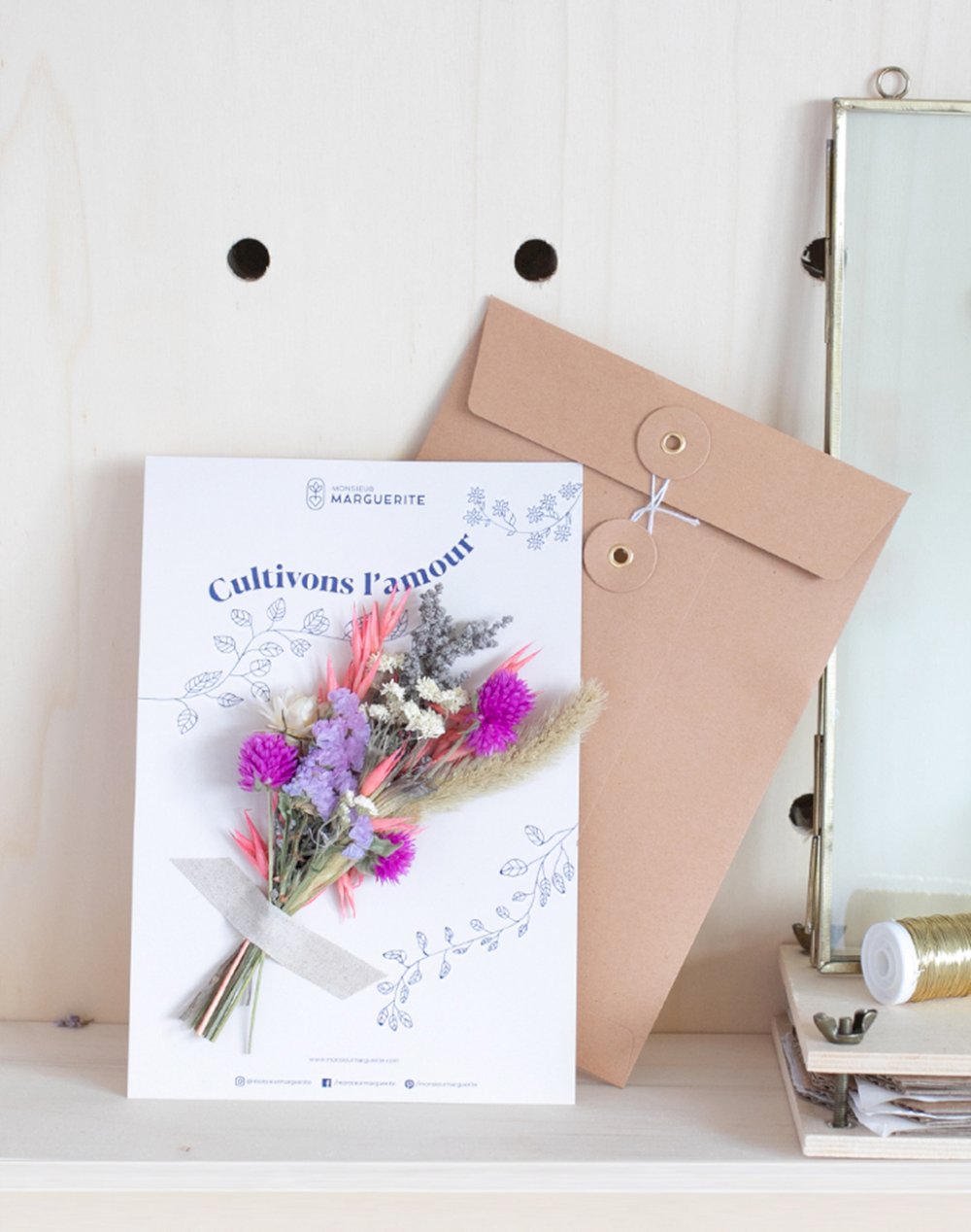 Lettre d'Amour - Rosée Matinale - Fleurs Séchées