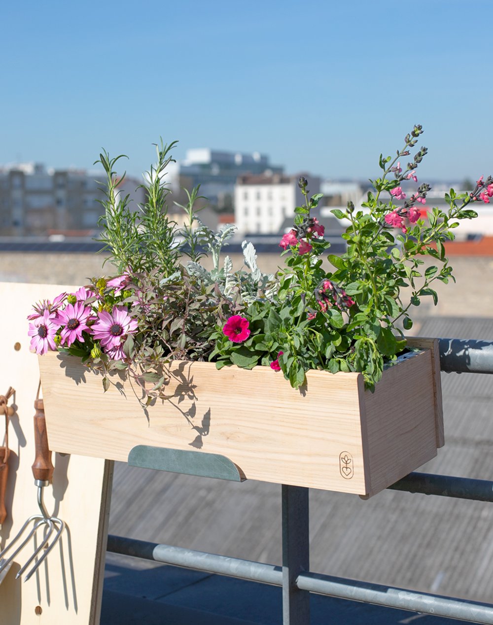 Jardinière et ses 6 plantes - Mi-ombre Mi-soleil