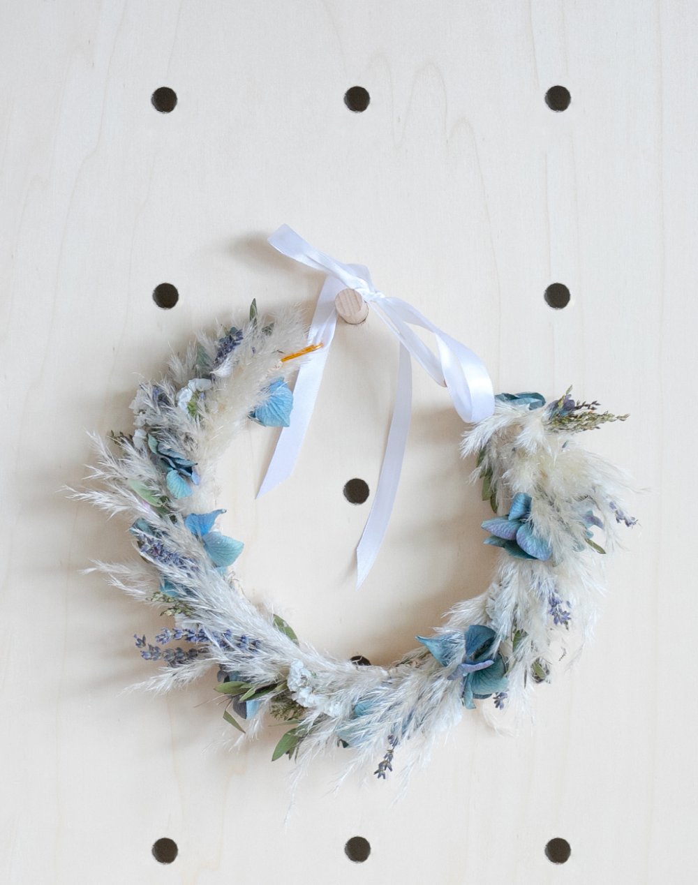 Couronne de tête fleurs séchées - Bleu