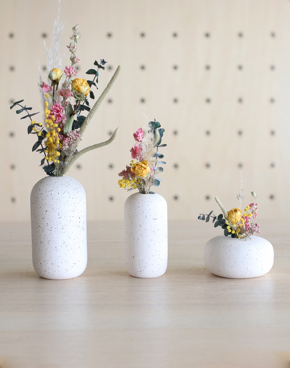 Trio de soliflores - Sable jaune